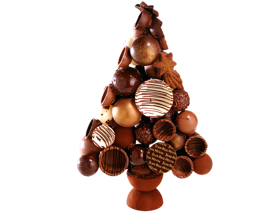 4/10 De Noël Boucles Marron * Boucle * Noël Arbre de Noël Or/Chocolat